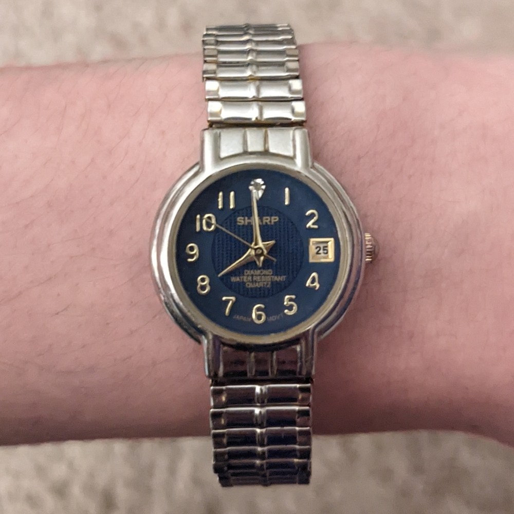 Sharp Silver Women's Stretch Watch Water Resistant Quartz